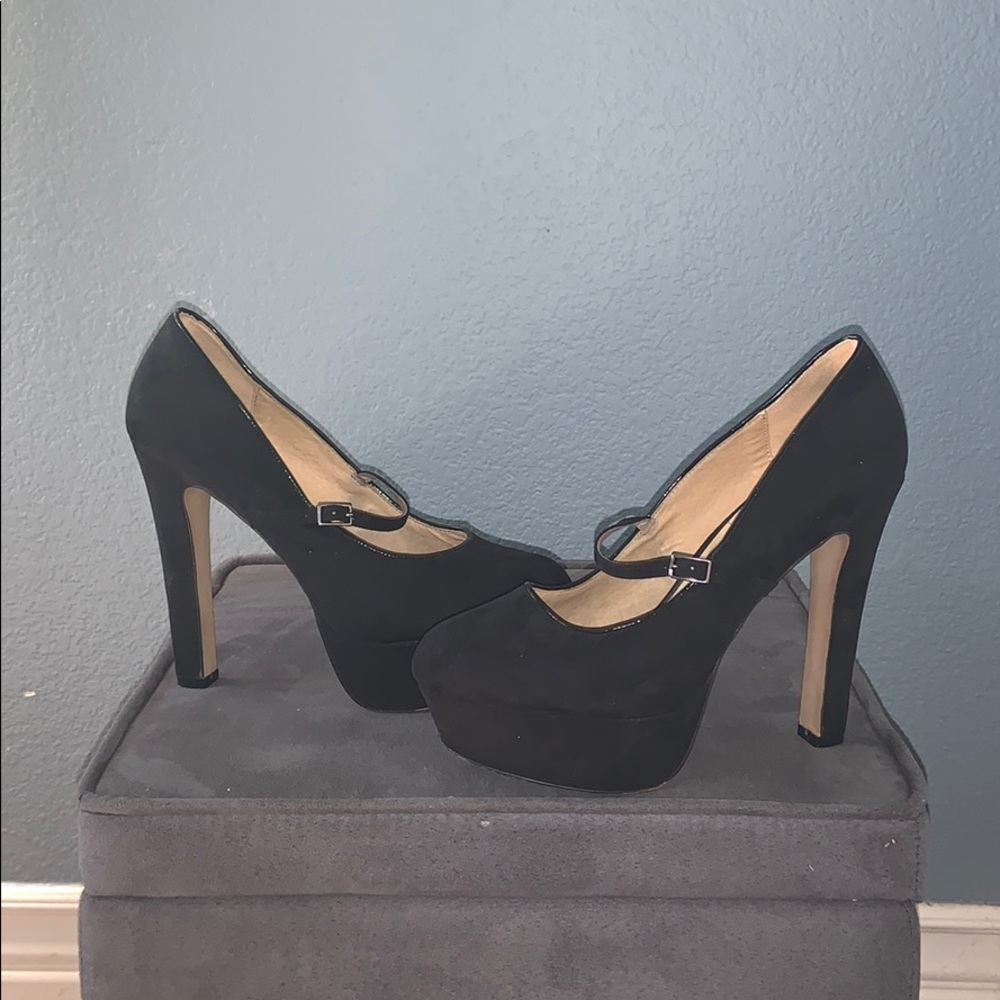 Black platform heels